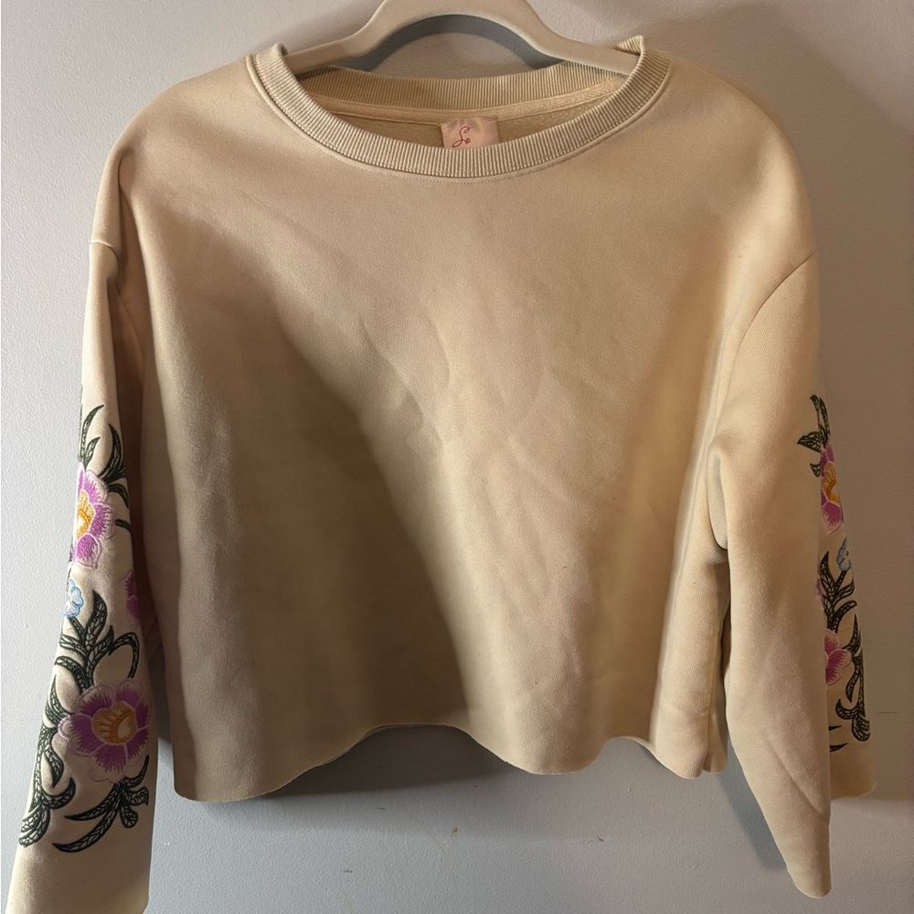 So-clothing Women's Cream and Tan Sweatshirt